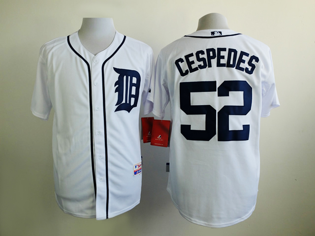 Men Detroit Tigers #52 Cespedes White MLB Jerseys